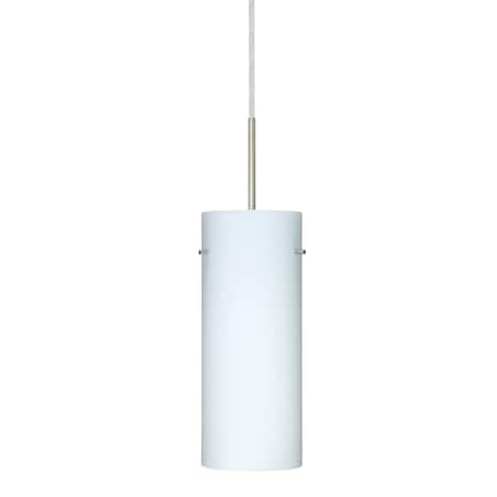 Besa Lighting Stilo 10 Cord Pendant, Opal Matte, Satin Nickel Finish, 1x9W LED 1JT-412307-LED-SN